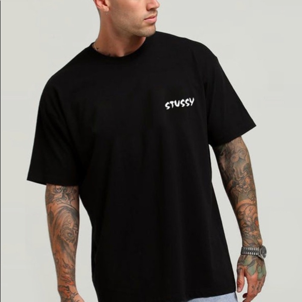 Stussy Black Neon Dragon T-shirt Size Medium